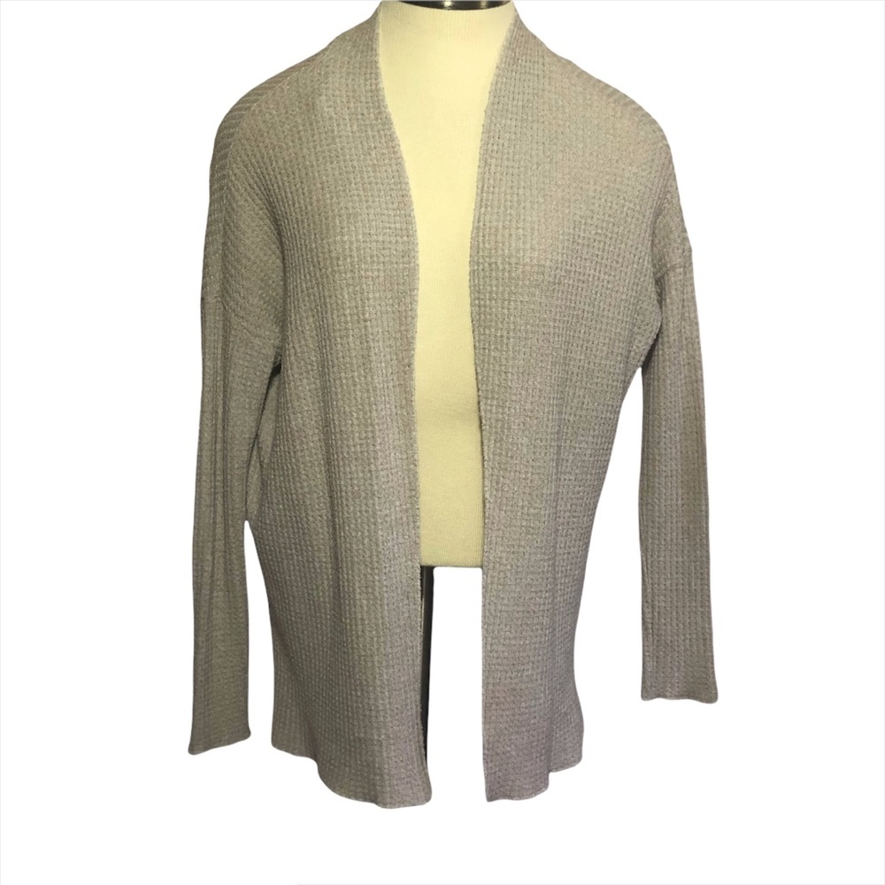American Eagle lightweight waffle neutral tan costal grandma cardigan XS